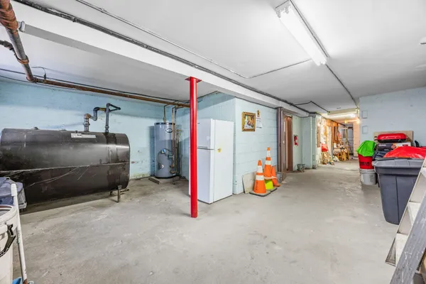 a view of a room with racks