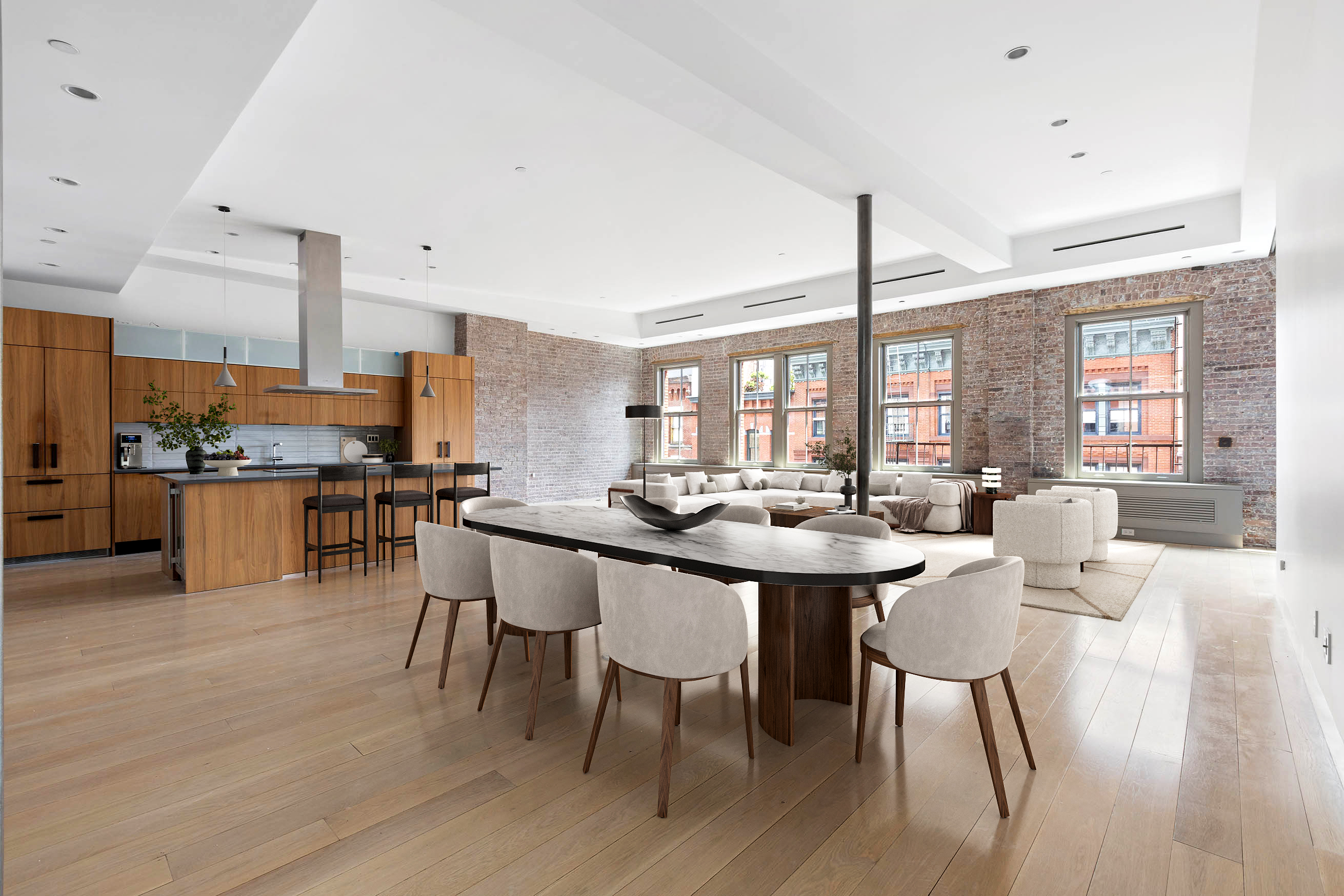 186 Franklin Street, Unit PHA Manhattan, NY 10013 - Photo 3 of 11 a kitchen with a table and chairs