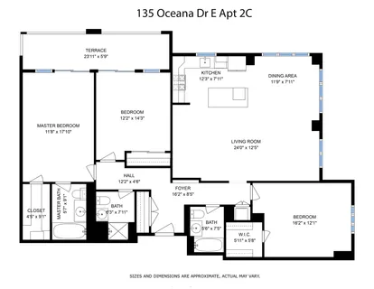 $1,399,000 | 135 Oceana Drive East, Unit 2C | Brighton Beach