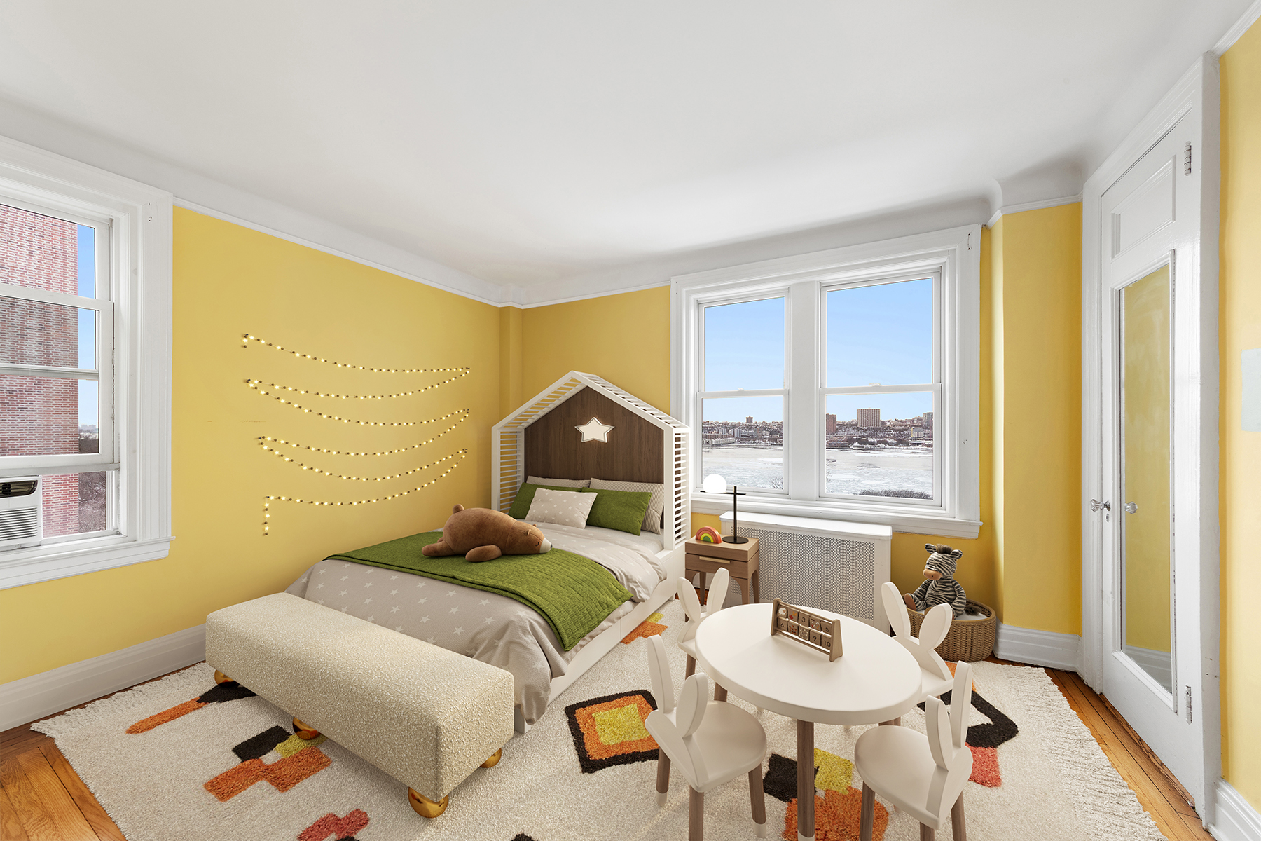 360 Riverside Drive, Unit 8A Manhattan, NY 10025 - Photo 8 of 20 a bedroom with a bed and wooden floor