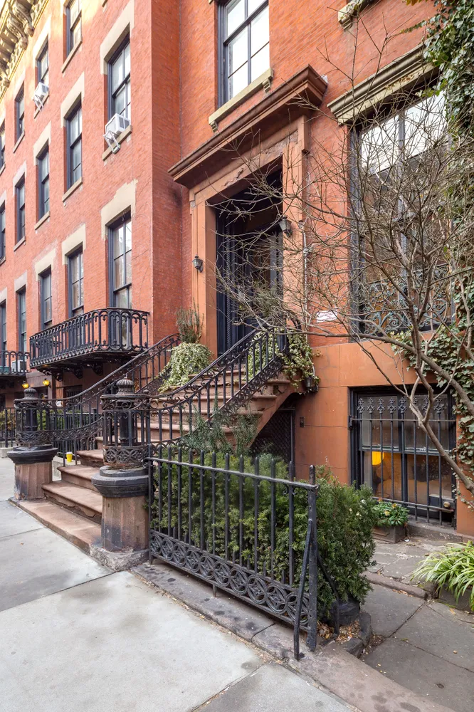 front view of a building with a street