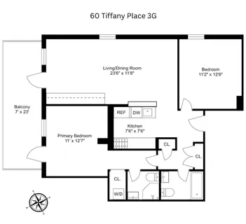 $1,450,000 | 60 Tiffany Place, Unit 3G | Columbia Street Waterfront