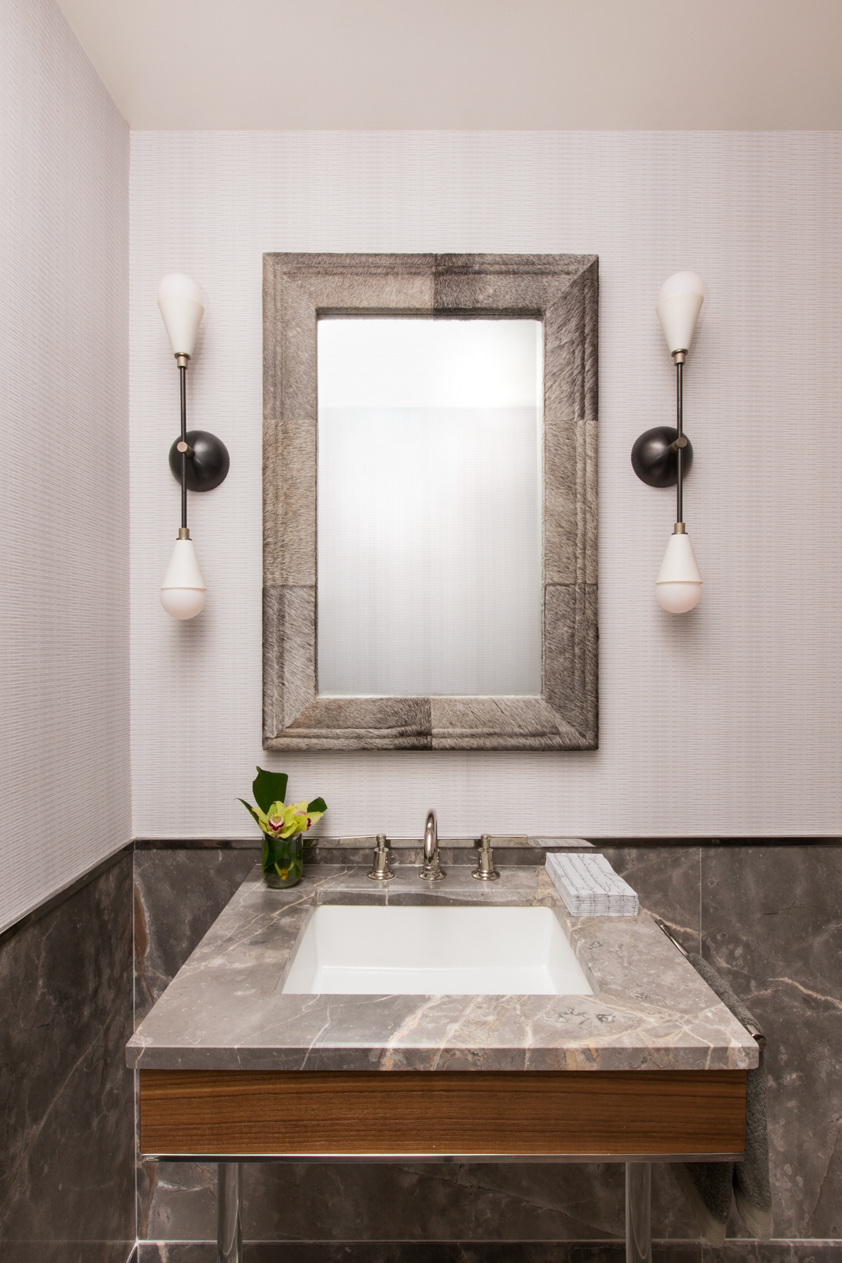 150 Charles Street, Unit M10 Manhattan, NY 10014 - Photo 20 of 34 a bathroom with a sink and a mirror