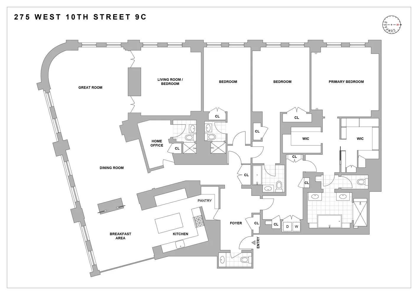 $19,995,000 | 275 West 10th Street, Unit 9C | West Village