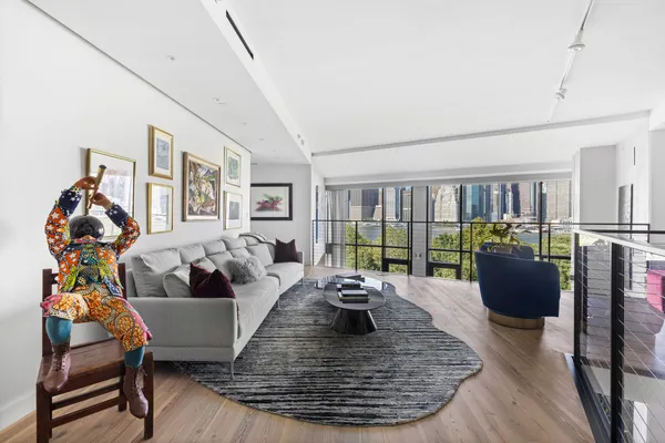 a living room with furniture