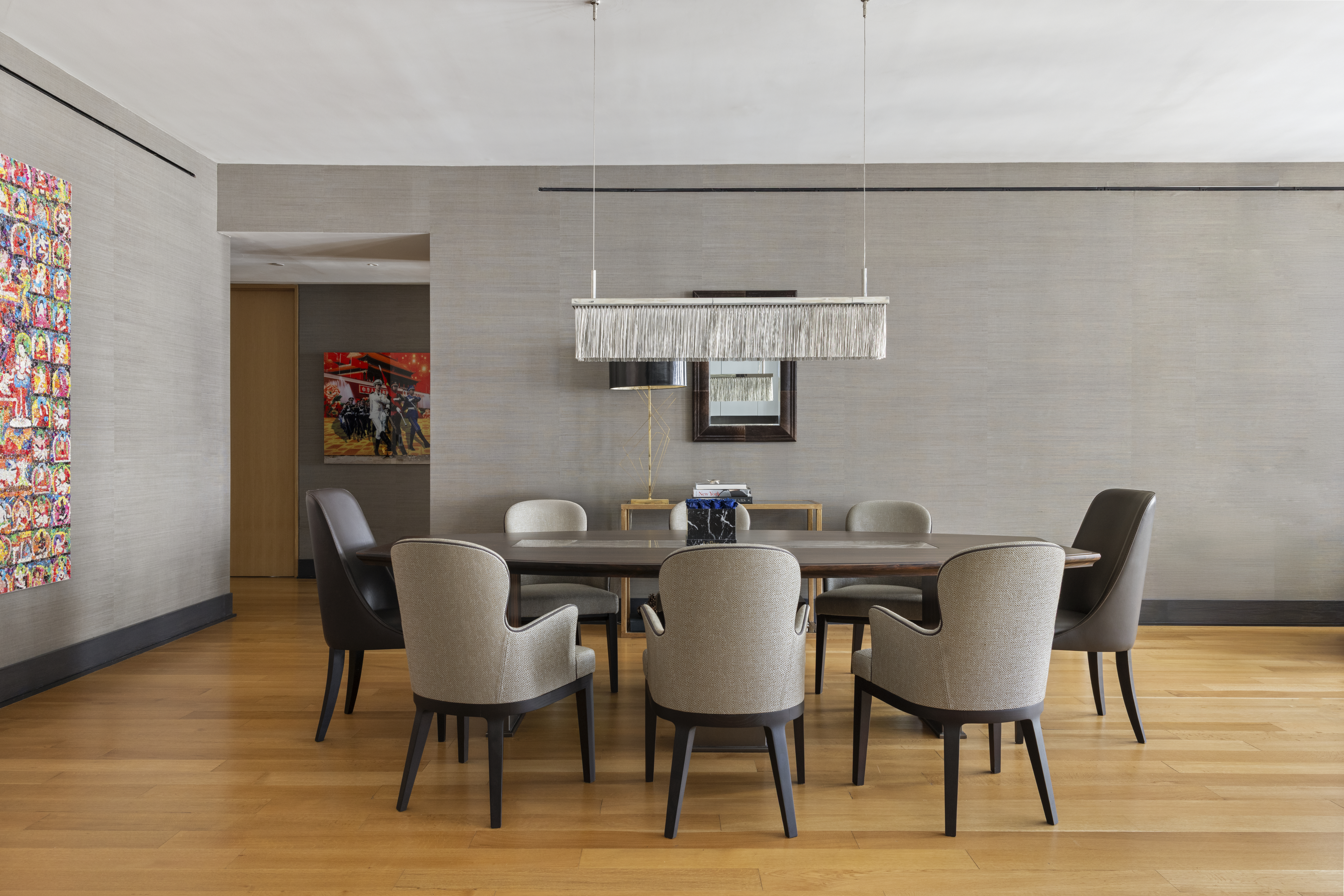 71 Reade Street, Unit 5A Manhattan, NY 10007 - Photo 2 of 27 a view of a dining room with furniture and wooden floor
