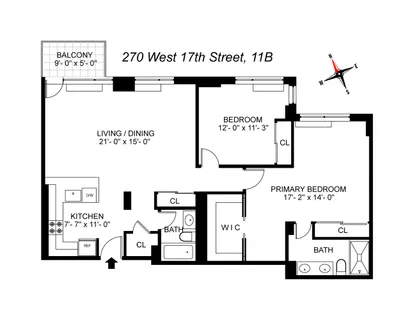 $1,995,000 | 270 West 17th Street, Unit 11BC | Chelsea