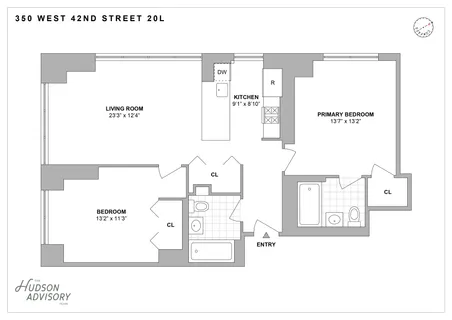 $1,400,000 | 350 West 42nd Street, Unit 20L | Hell's Kitchen