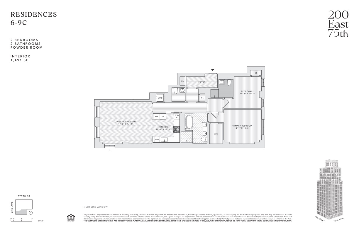 200 East 75th Street, Unit 6C Manhattan, NY 10021 - Photo 24 of 24 a picture of a floor plan