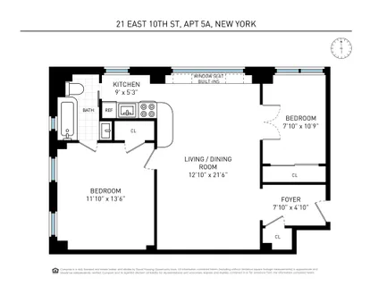 $1,375,000 | 21 East 10th Street, Unit 5A | Greenwich Village
