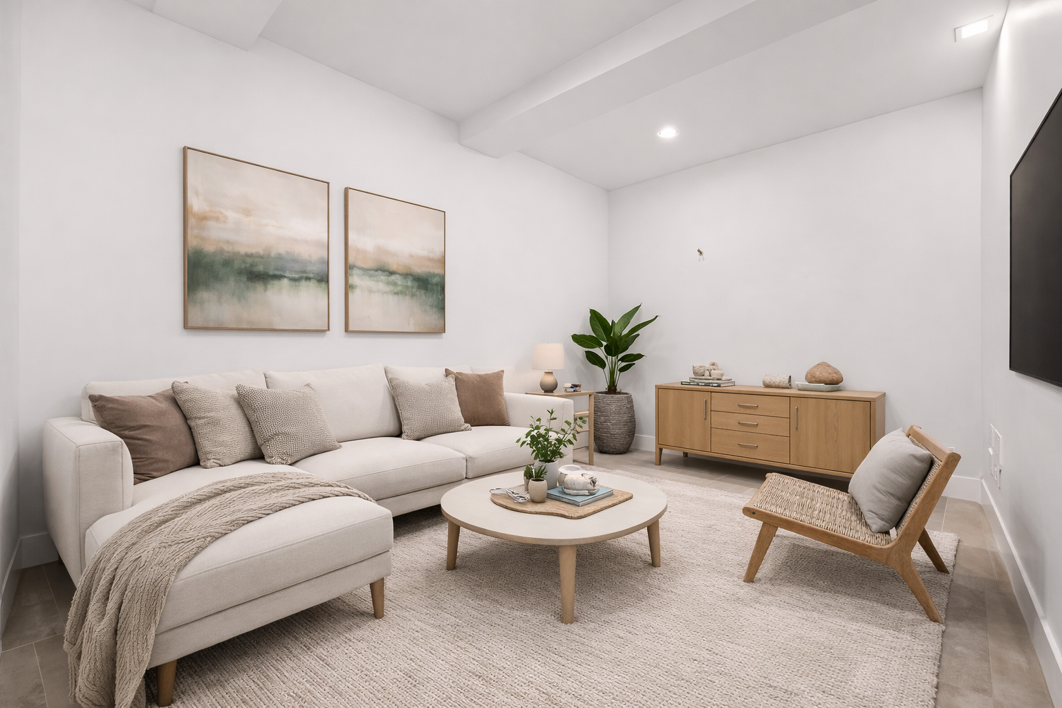 911 Nostrand Avenue, Unit 1R Brooklyn, NY 11225 - Photo 8 of 13 a living room with furniture and a painting on the wall