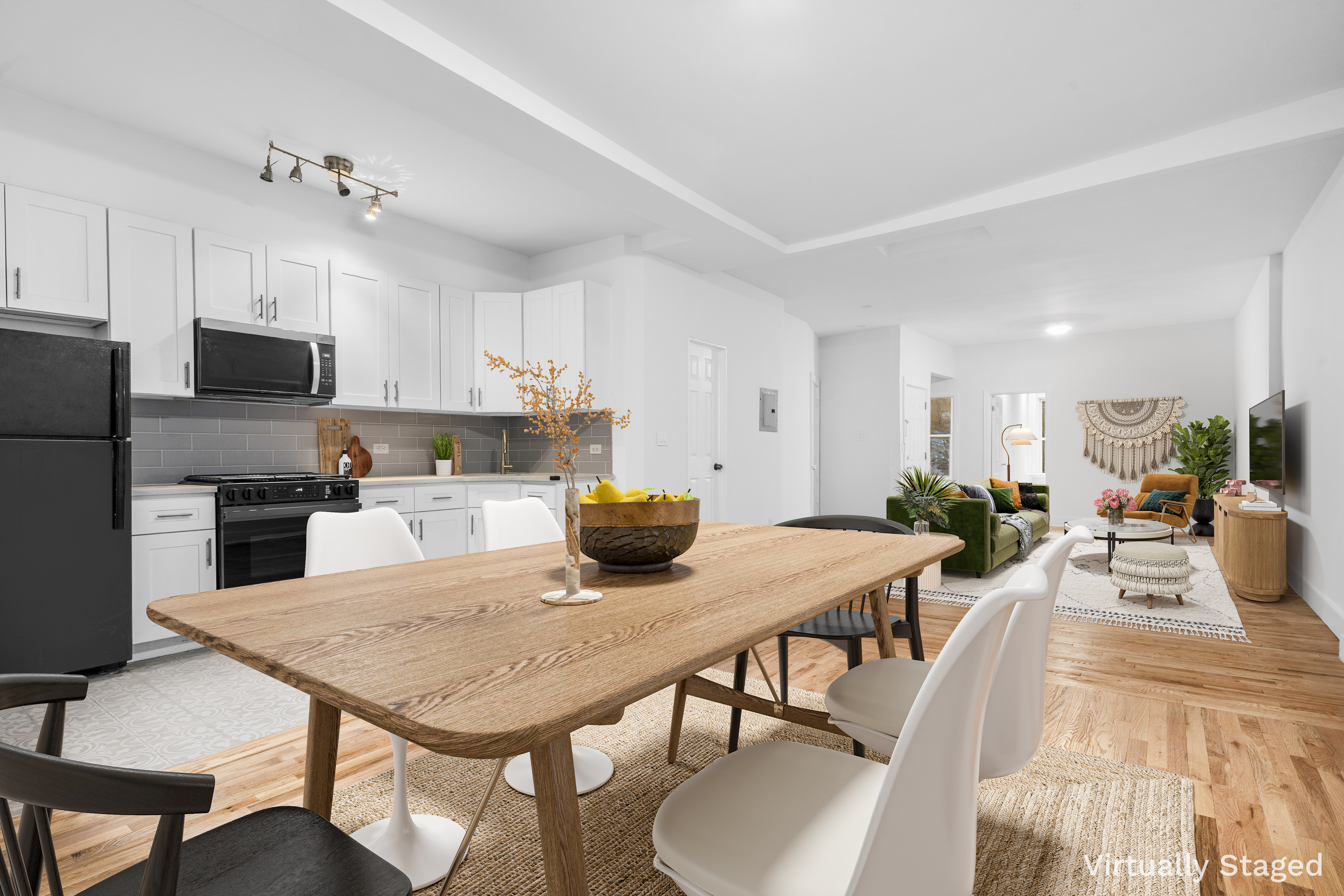 339 East 29th Street Brooklyn, NY 11226 - Photo 4 of 21 a view of a dining room with furniture and a kitchen
