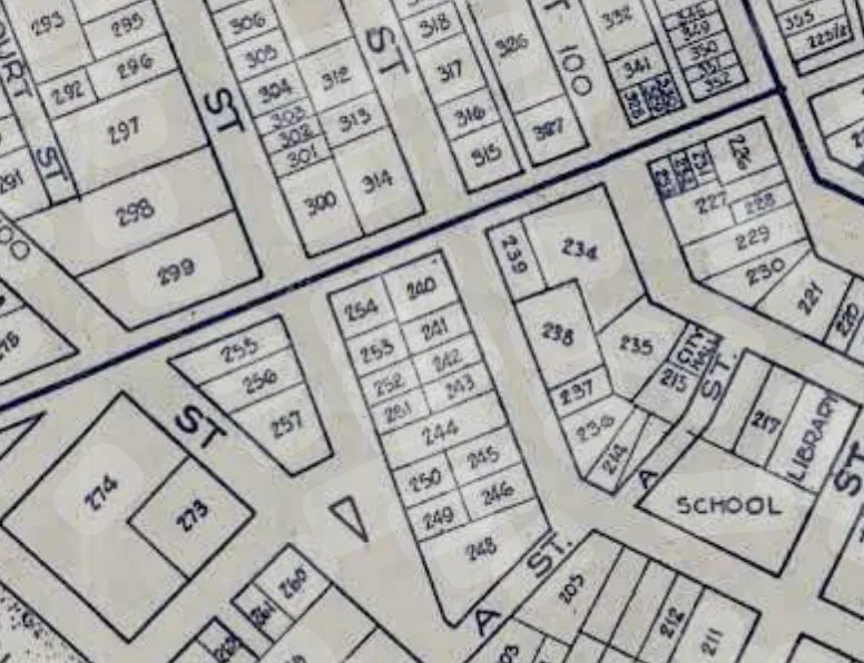 a view of a building with sitting area