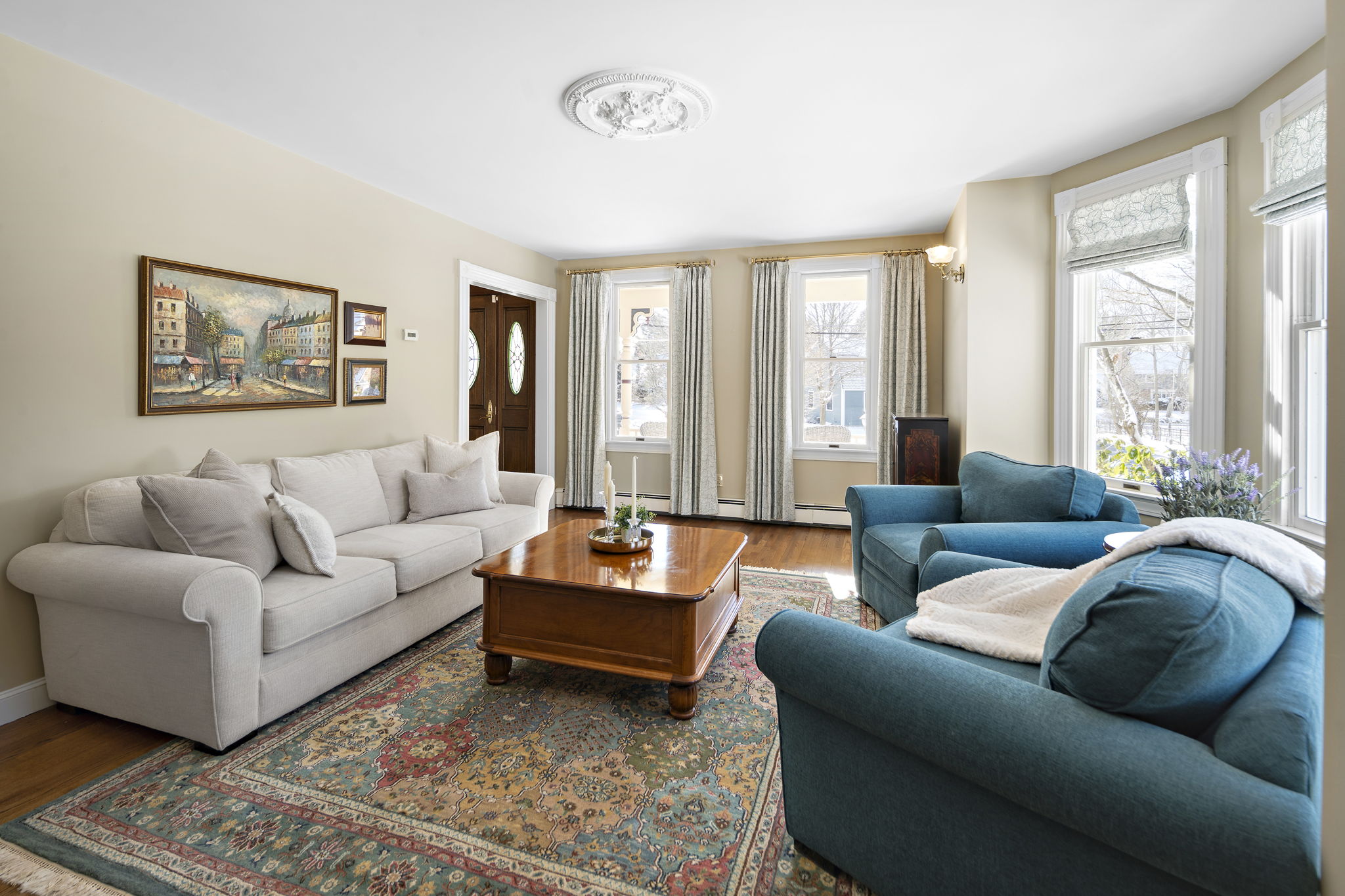 56 Jefferson Road Winchester, MA 01890 - Photo 5 of 26 a living room with furniture and a large window
