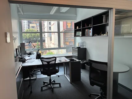 a view of a workspace with a window