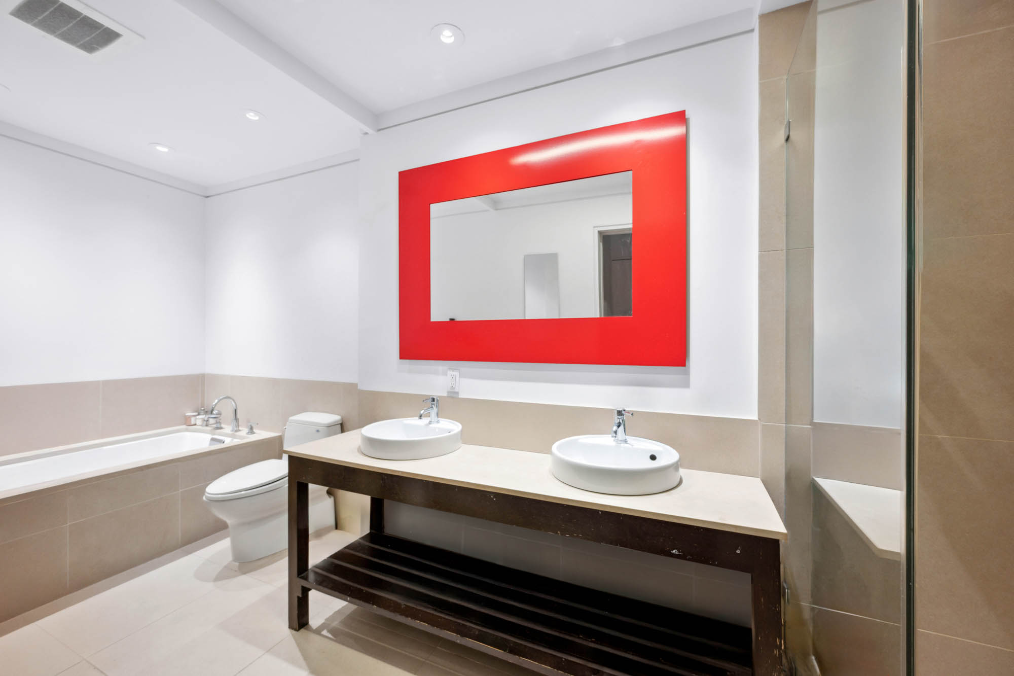 8 Thomas Street, Unit 2 Manhattan, NY 10007 - Photo 7 of 9 a bathroom with a sink and a mirror