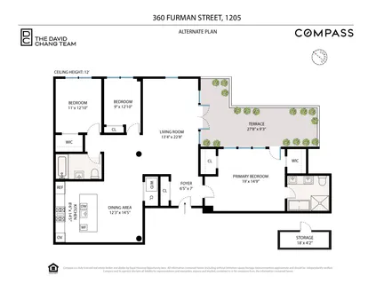 $2,795,000 | 360 Furman Street, Unit 1205 | Brooklyn Heights