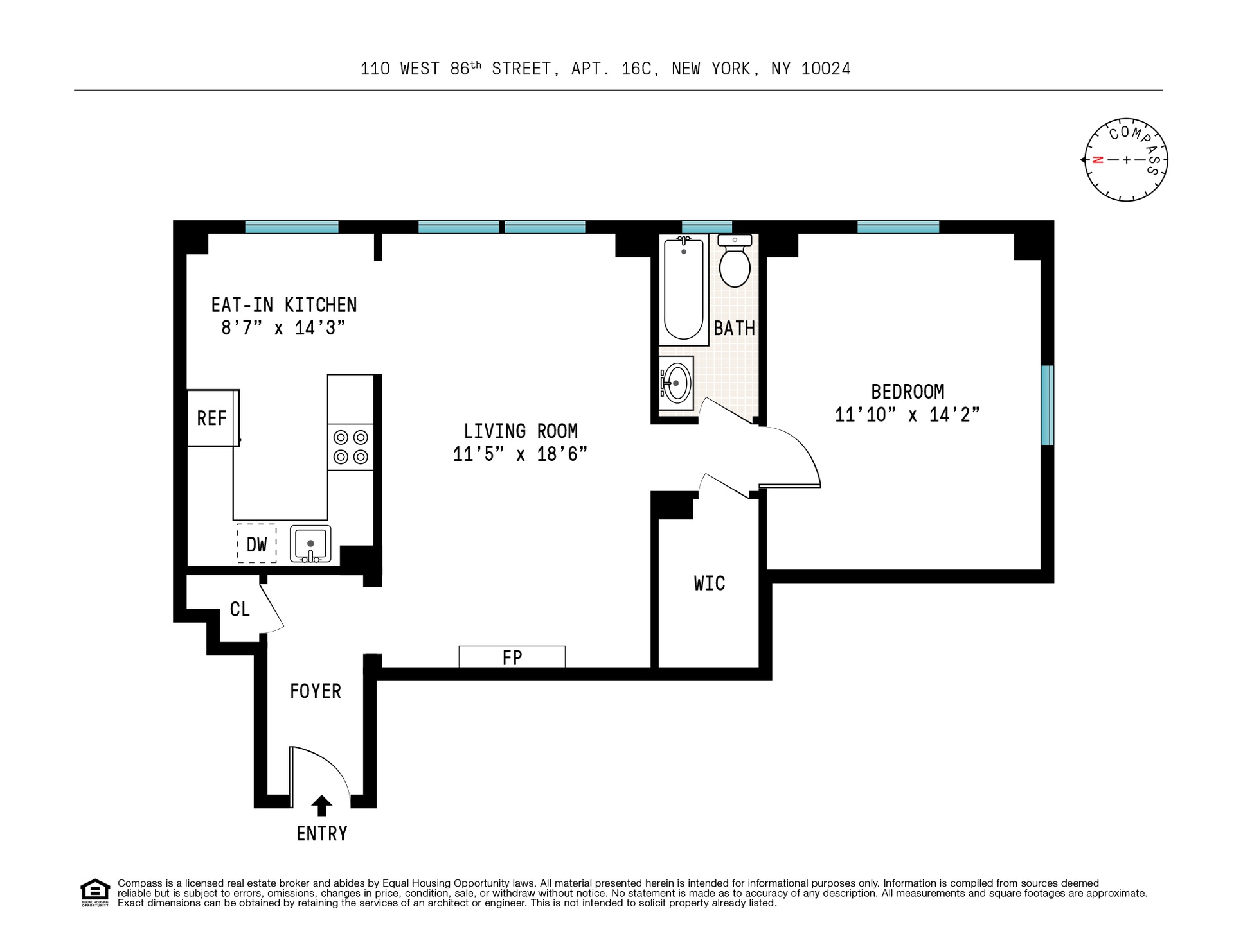 110 West 86th Street, Unit 16C Manhattan, NY 10024 - Photo 12 of 12 a picture of a black and white photo