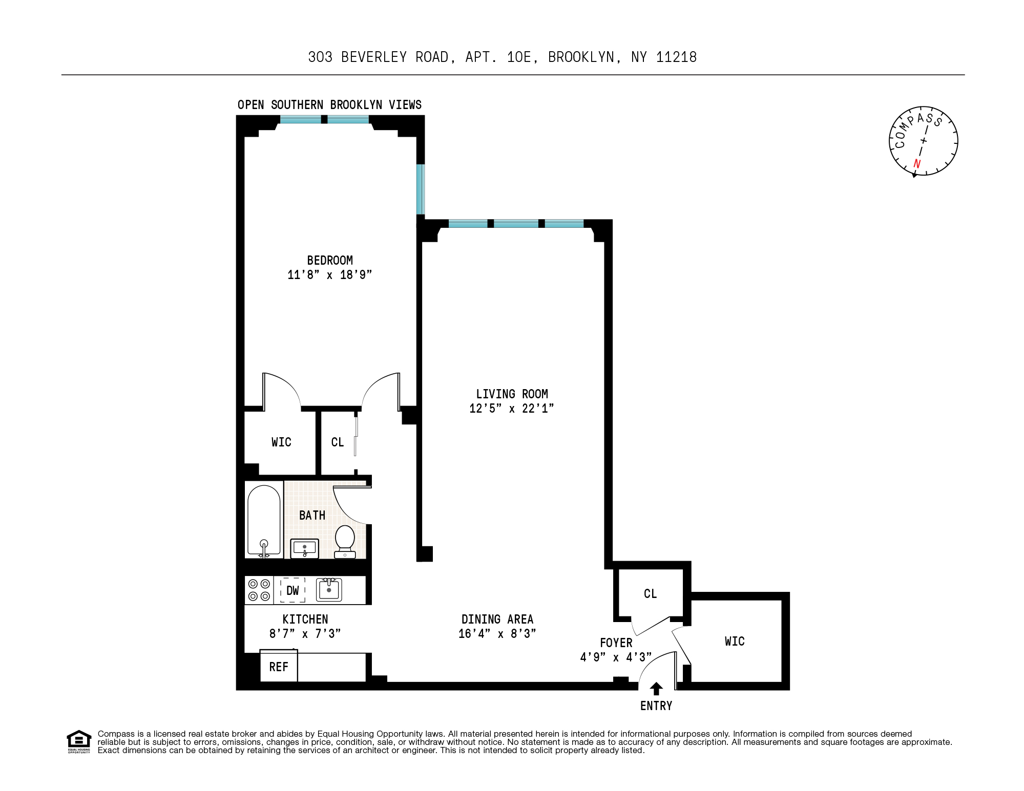 303 Beverley Road, Unit 10E Brooklyn, NY 11218 - Photo 10 of 11 a picture of a floor plan
