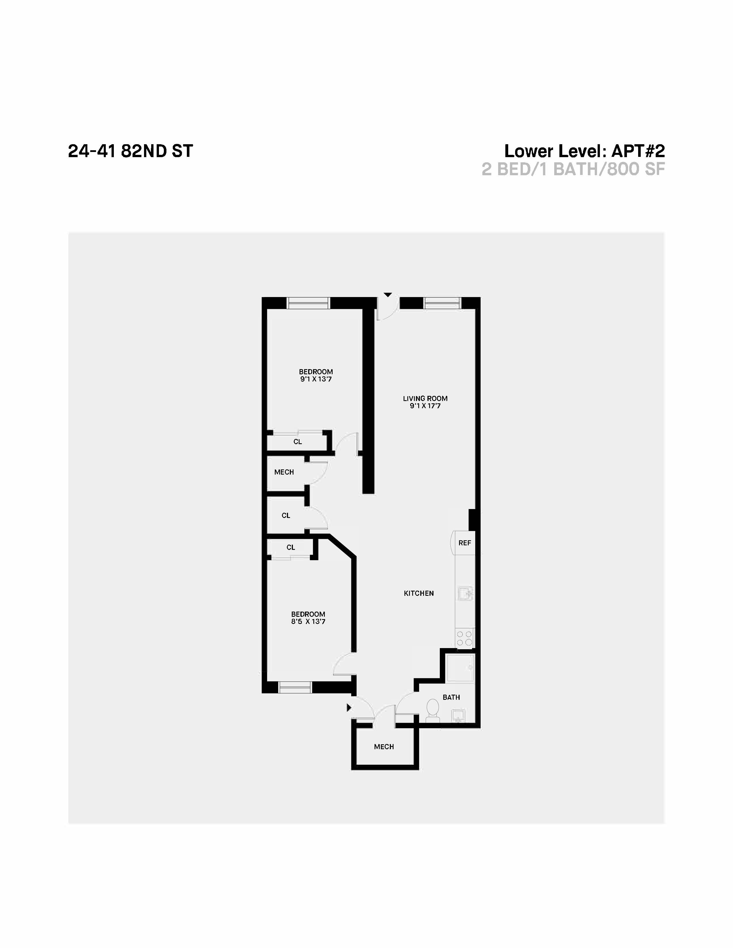 24-41 82nd Street Queens, NY 11370 - Photo 15 of 15 a picture of a floor plan