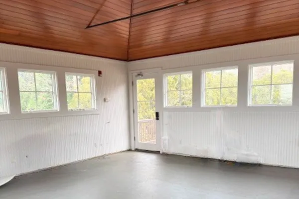 a room with furniture and windows