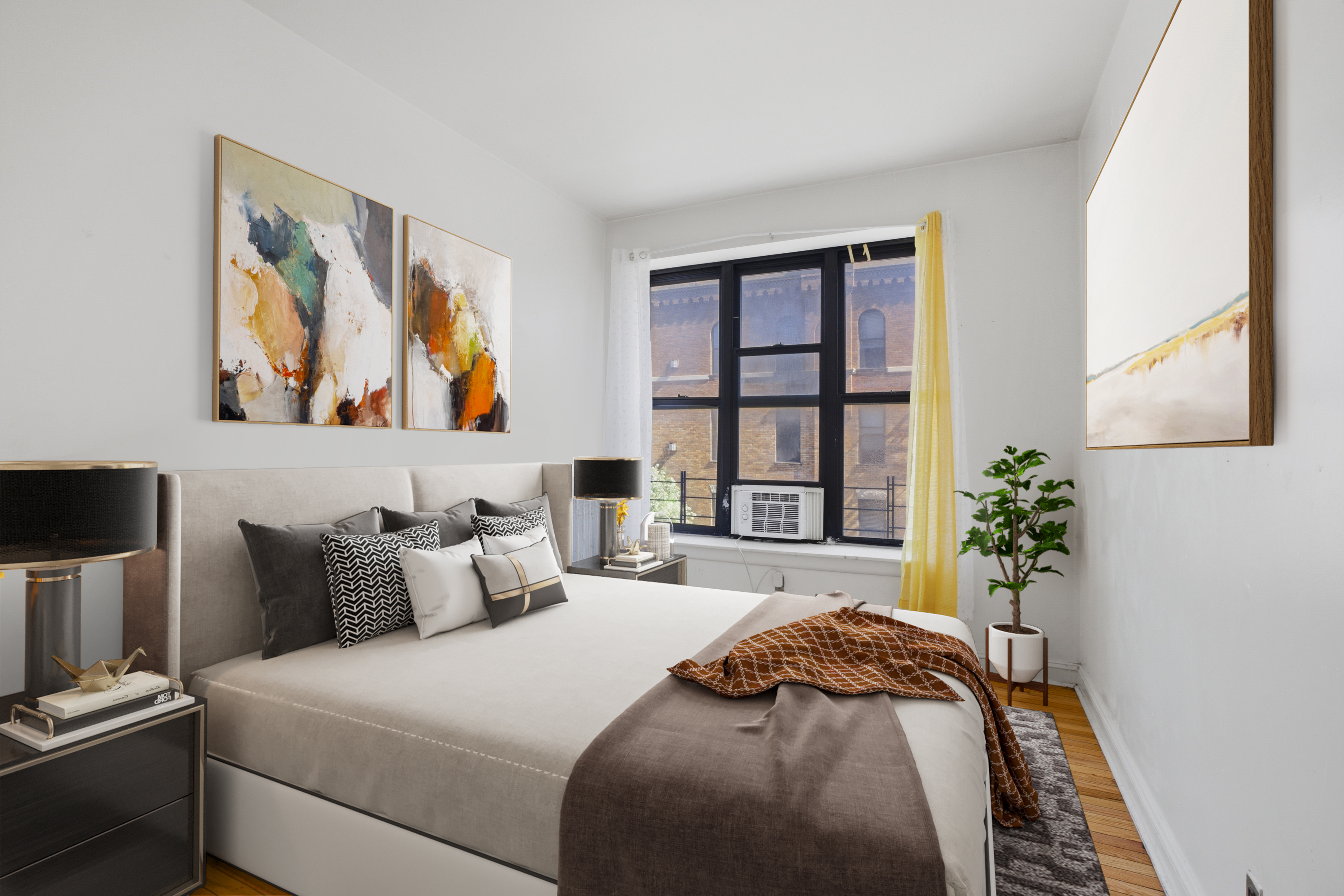 1809 Adam Clayton Powell Jr Boulevard, Unit 2D Manhattan, NY 10026 - Photo 8 of 15 a bedroom with bed and a painting on the wall