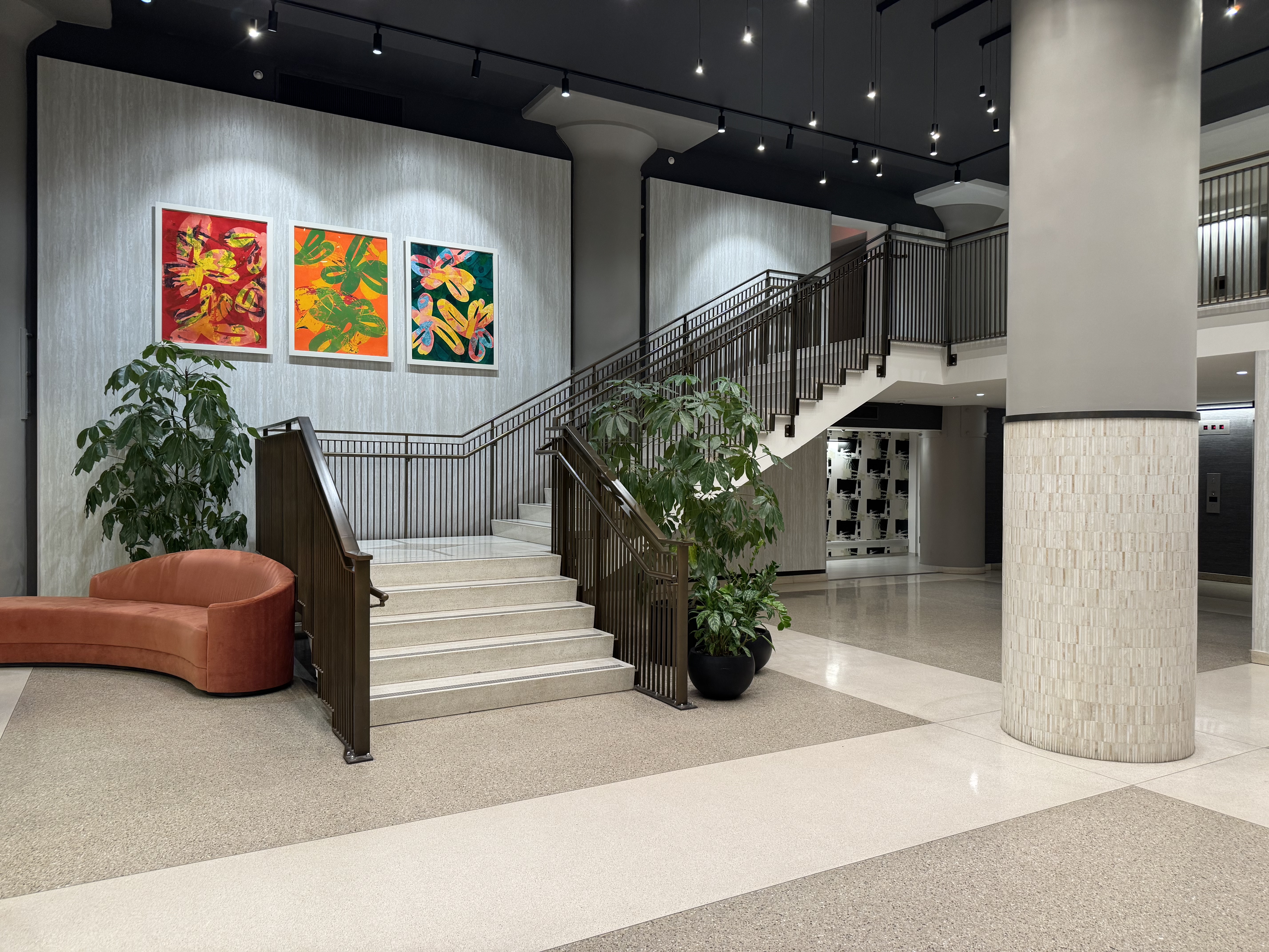 360 Furman Street, Unit 734 Brooklyn, NY 11201 - Photo 22 of 31 a lobby with furniture and potted plants