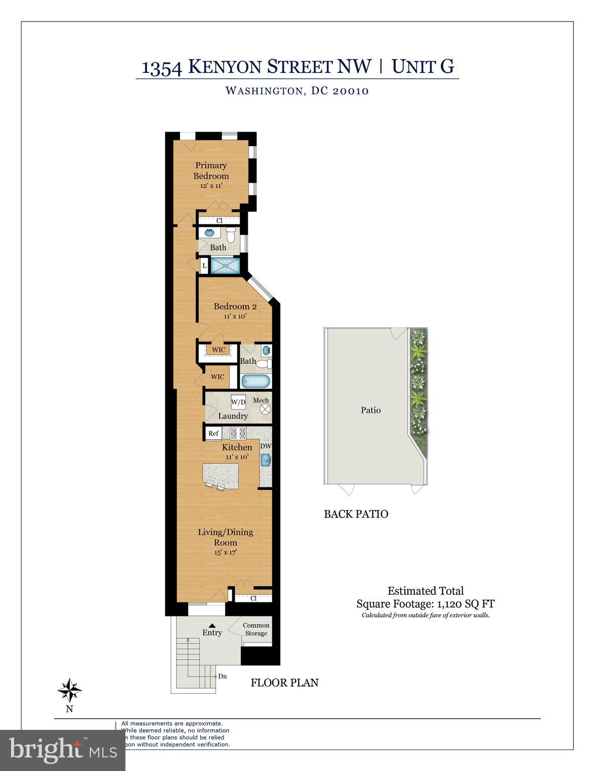 1354 Kenyon Street Northwest, Unit G Washington, DC 20010 - Photo 37 of 37 a picture of a floor plan