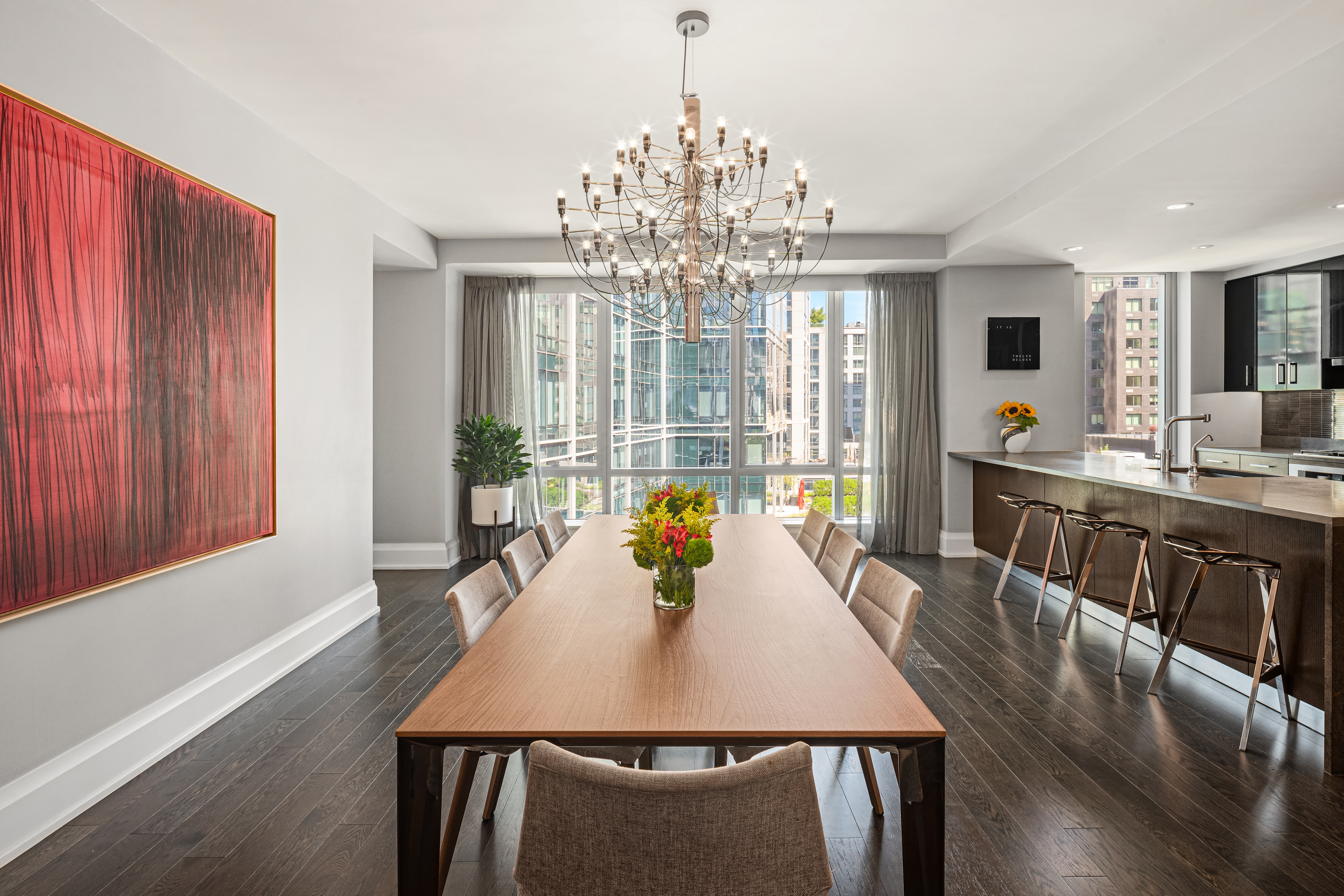 50 Riverside Boulevard, Unit 10P Manhattan, NY 10069 - Photo 4 of 21 a view of a dining room with furniture window and outside view