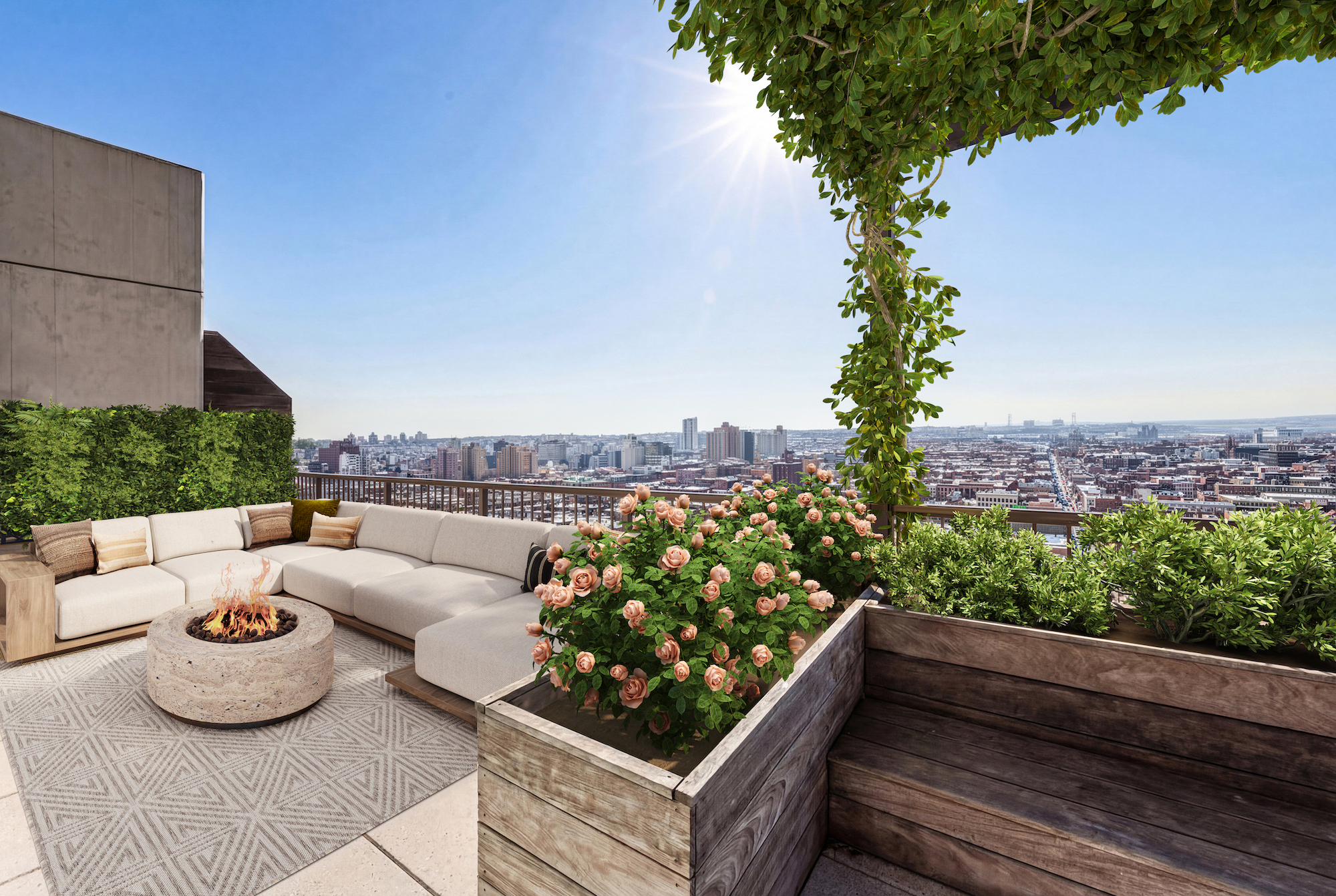 265 State Street, Unit PH02 Brooklyn, NY 11201 - Photo 4 of 31 a view of an outdoor sitting area with a garden