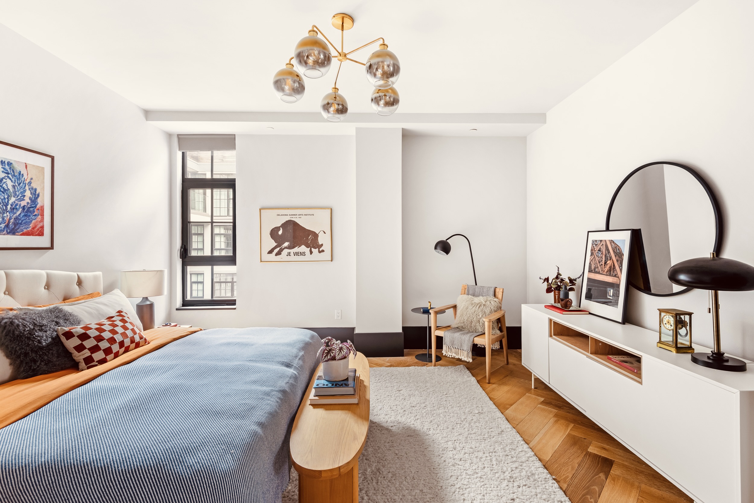 51 Jay Street, Unit 5J Brooklyn, NY 11201 - Photo 7 of 15 a bed room with a bed and a chair