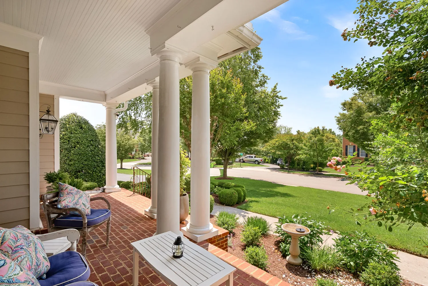 a outdoor living space with furniture and garden view