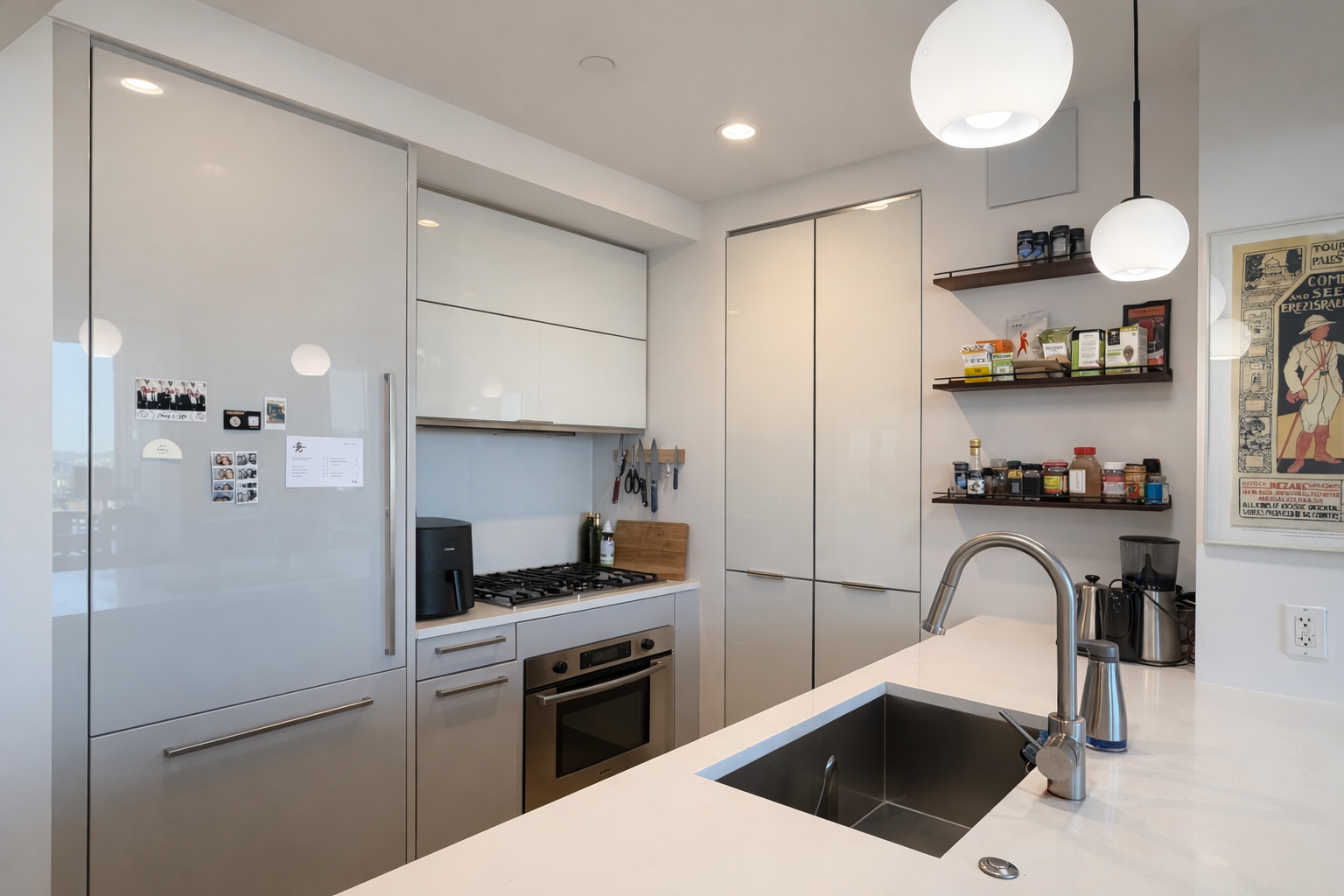 22 North 6th Street, Unit 19I Brooklyn, NY 11249 - Photo 5 of 8 a kitchen with a refrigerator a stove and a sink