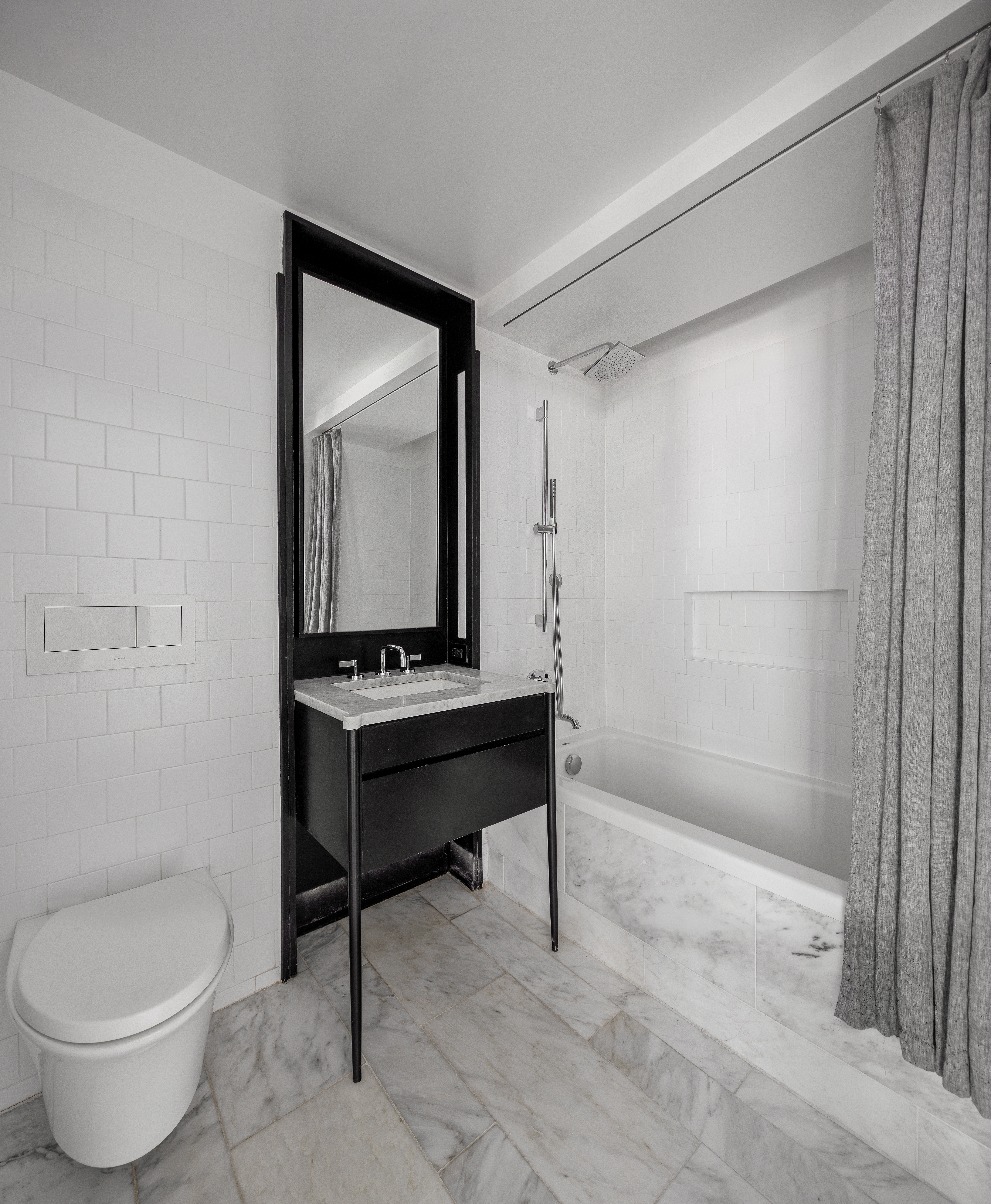 50 Greenpoint Avenue, Unit PHB Brooklyn, NY 11222 - Photo 8 of 13 a bathroom with a toilet a sink and a mirror