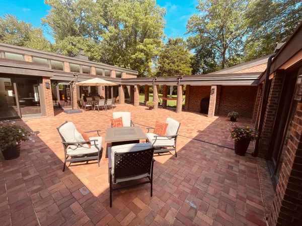 a outdoor space view with a sitting space