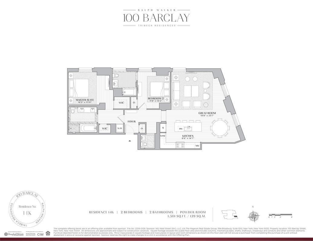 100 Barclay Street, Unit 14K Manhattan, NY 10007 - Photo 8 of 9 a picture of a floor plan