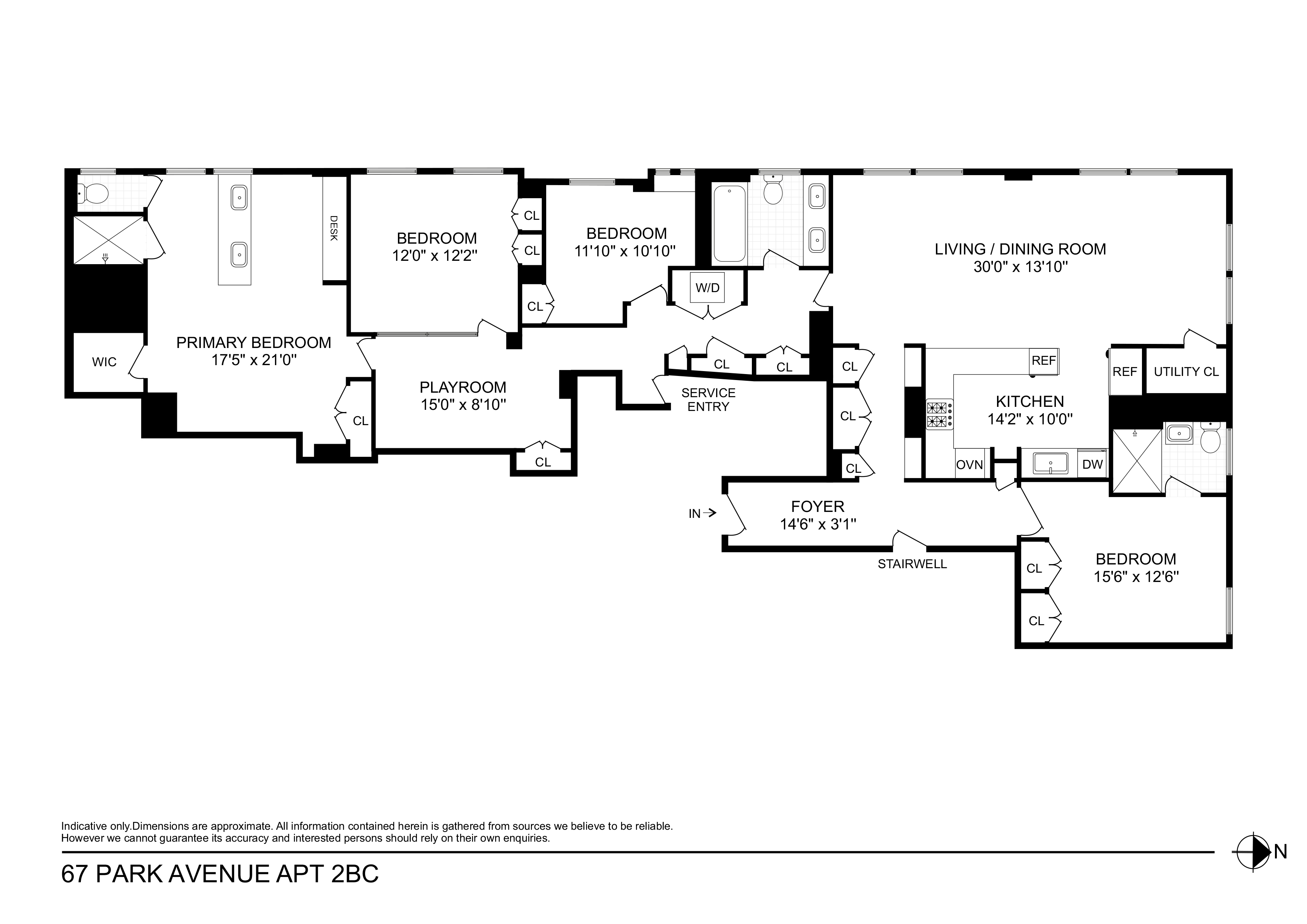 67 Park Avenue, Unit 2BC Manhattan, NY 10016 - Photo 16 of 16 a picture of a floor plan