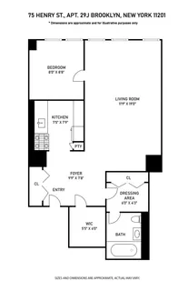 $750,000 | 75 Henry Street, Unit 29J | Brooklyn Heights