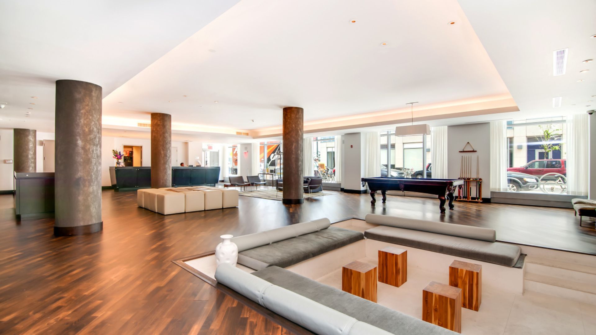34 North 7th Street, Unit 6Y Brooklyn, NY 11249 - Photo 13 of 20 a view of living room with furniture and floor to ceiling windows