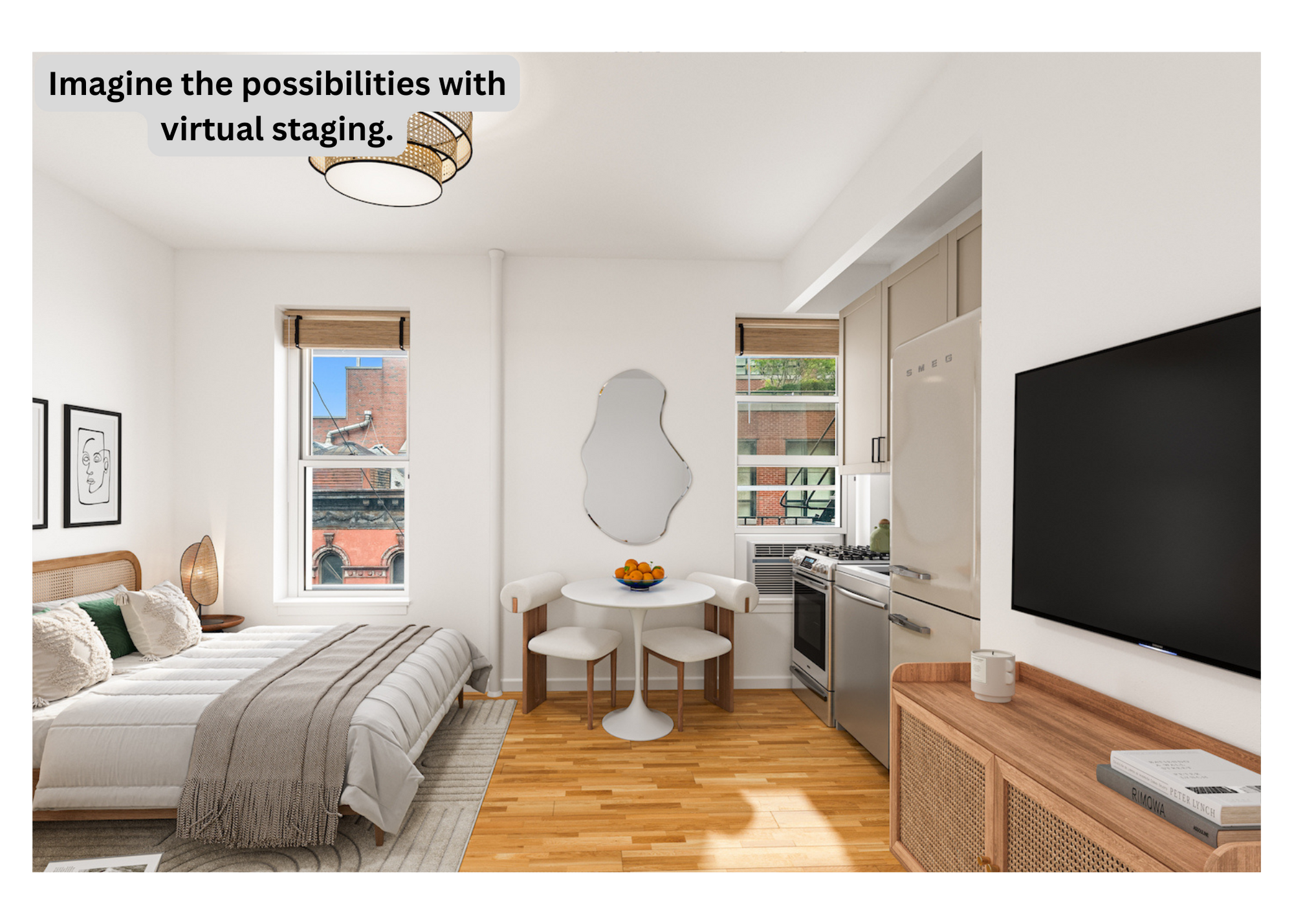 304 West 10th Street, Unit 4B Manhattan, NY 10014 - Photo 5 of 10 a bed room with a bed and a flat screen tv