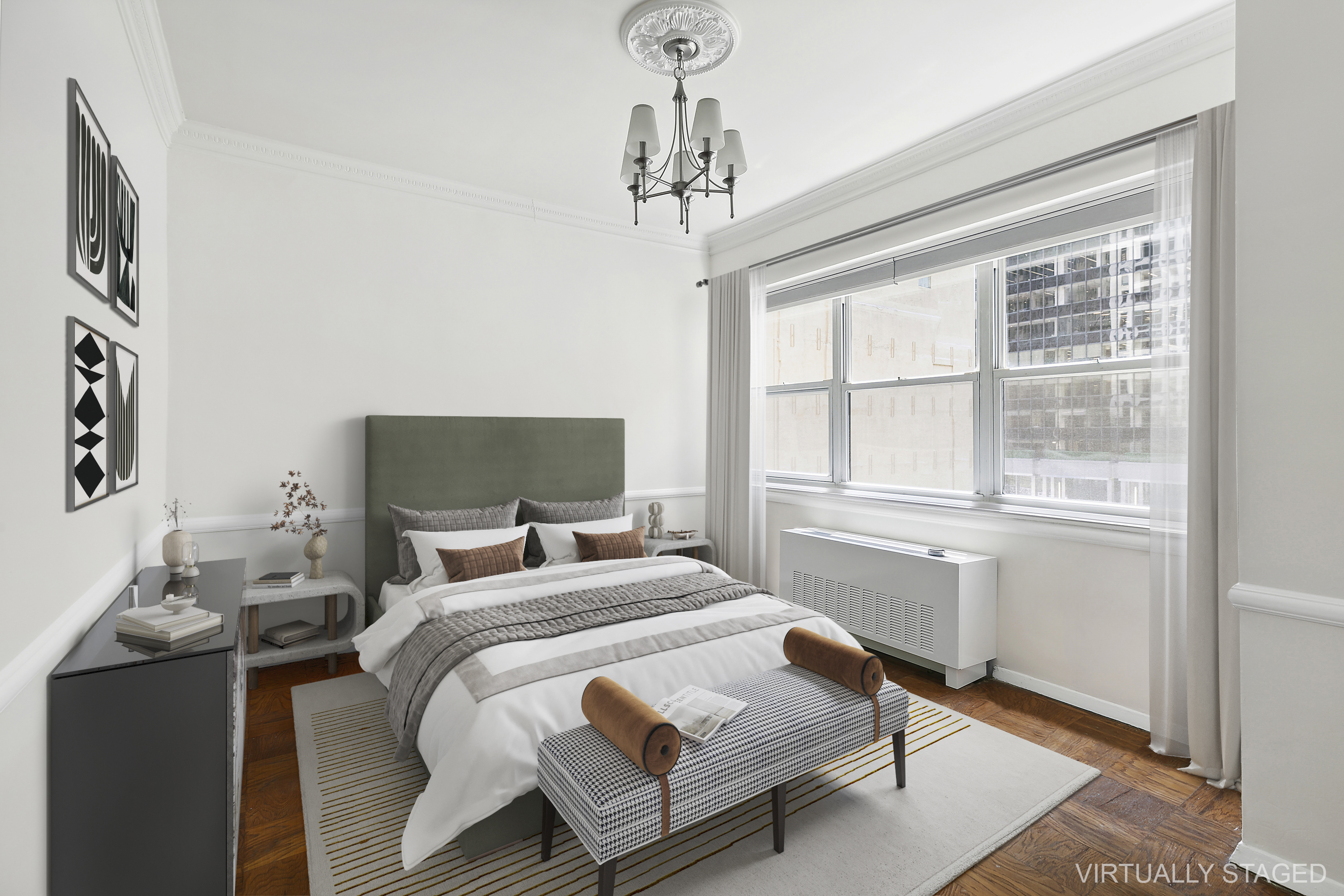58 West 58th Street, Unit 4C Manhattan, NY 10019 - Photo 7 of 14 a bedroom with a bed and a window