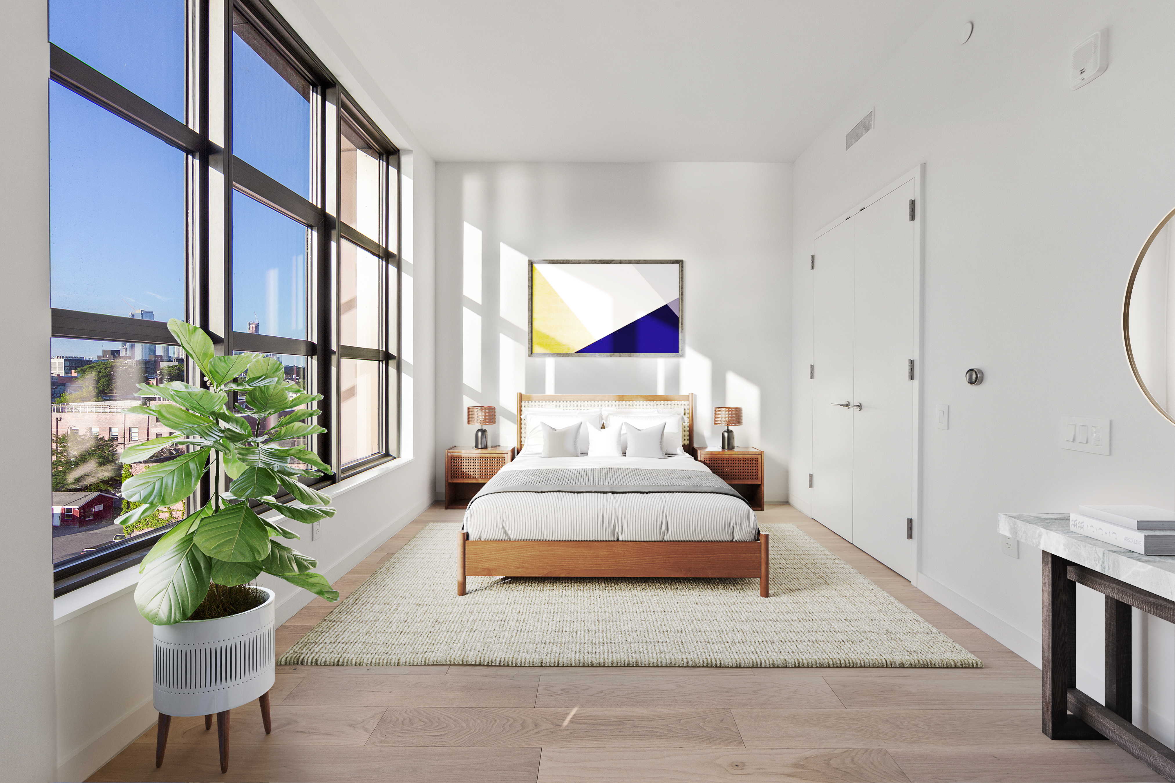 29 Huron Street, Unit 6AE Brooklyn, NY 11222 - Photo 5 of 13 a living room with furniture and a potted plant