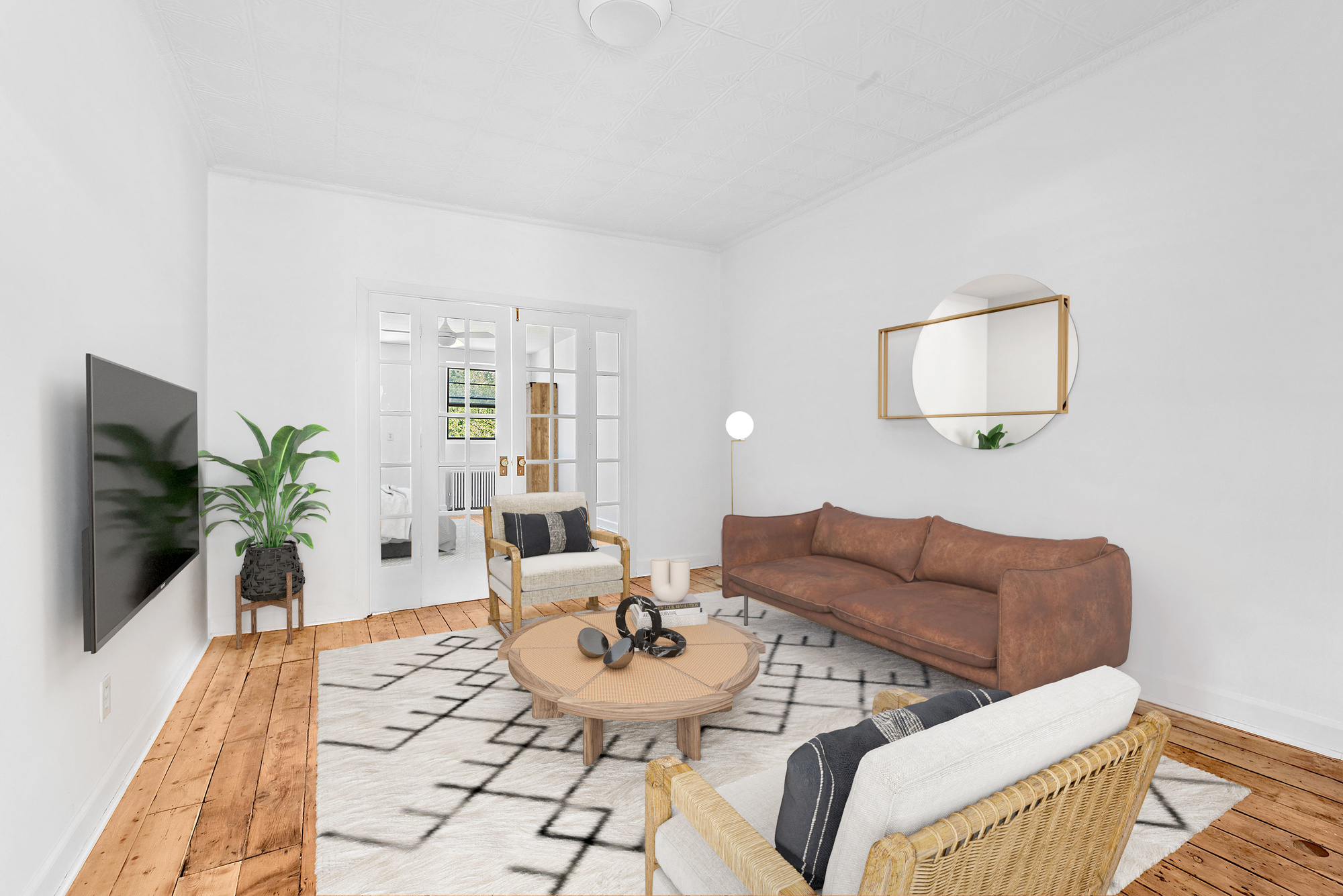 335 Smith Street, Unit 1 Brooklyn, NY 11231 - Photo 4 of 7 a living room with furniture and a flat screen tv