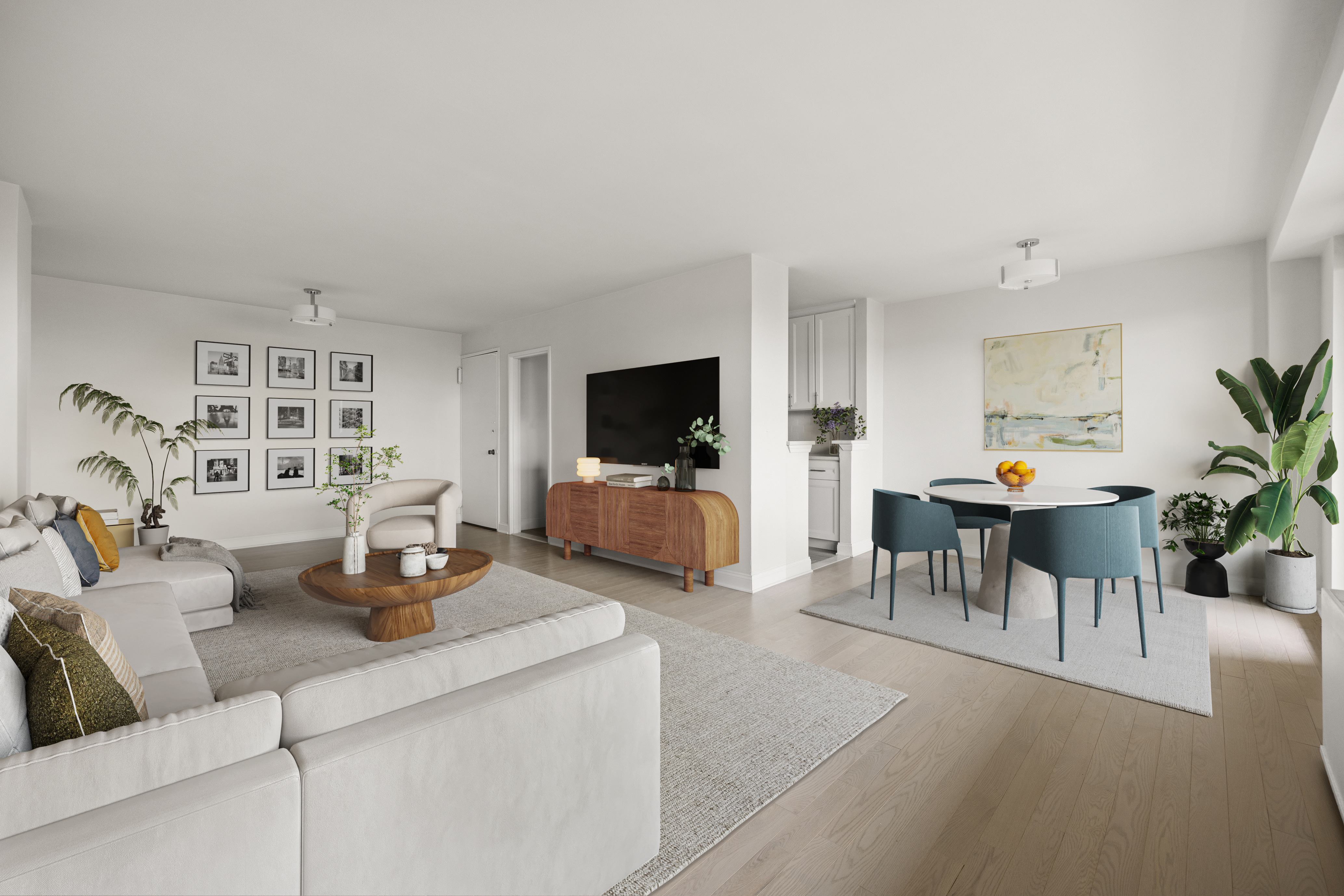 135 Ocean Parkway, Unit 9M Brooklyn, NY 11218 - Photo 4 of 18 a living room with furniture and a flat screen tv