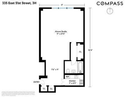 $545,000 | 335 East 51st Street, Unit 3H | Midtown East