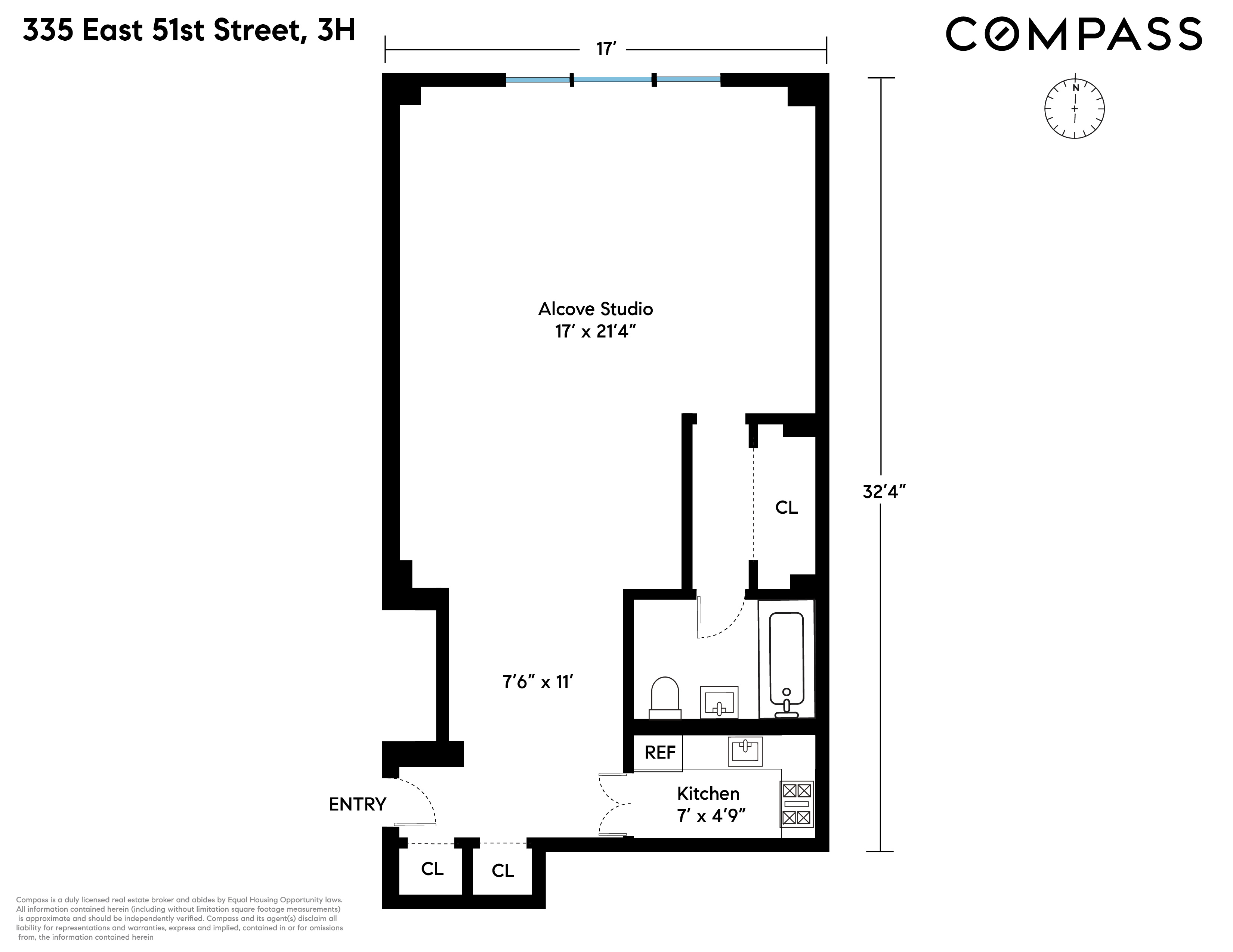335 East 51st Street, Unit 3H Manhattan, NY 10022 - Photo 11 of 11 a picture of a floor plan