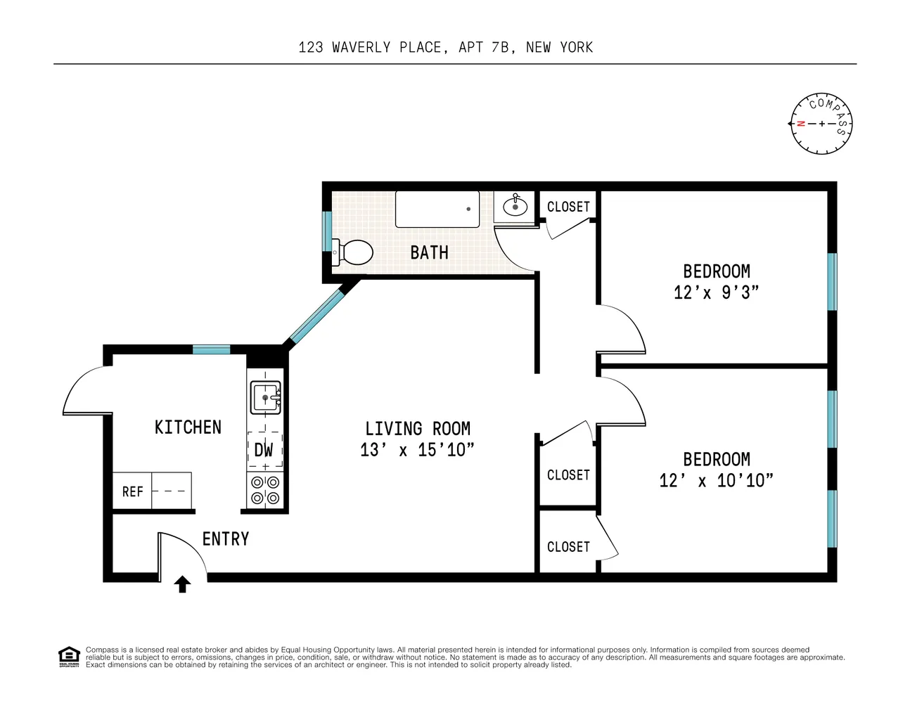 $6,500 | 123 Waverly Place, Unit 7B | Greenwich Village