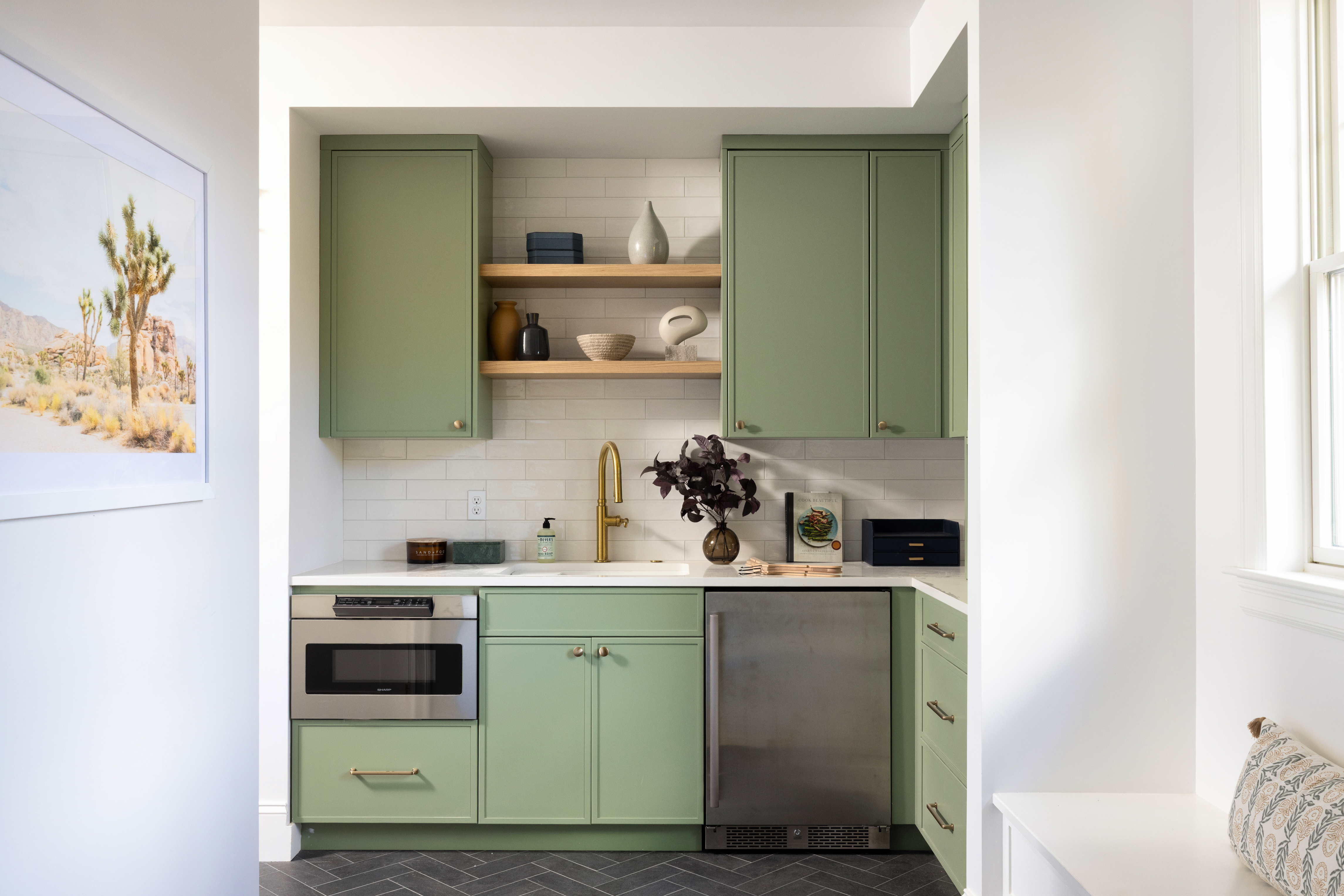 85 Naples Road Brookline, MA 02446 - Photo 14 of 36 a room with a cabinets and a wooden floor