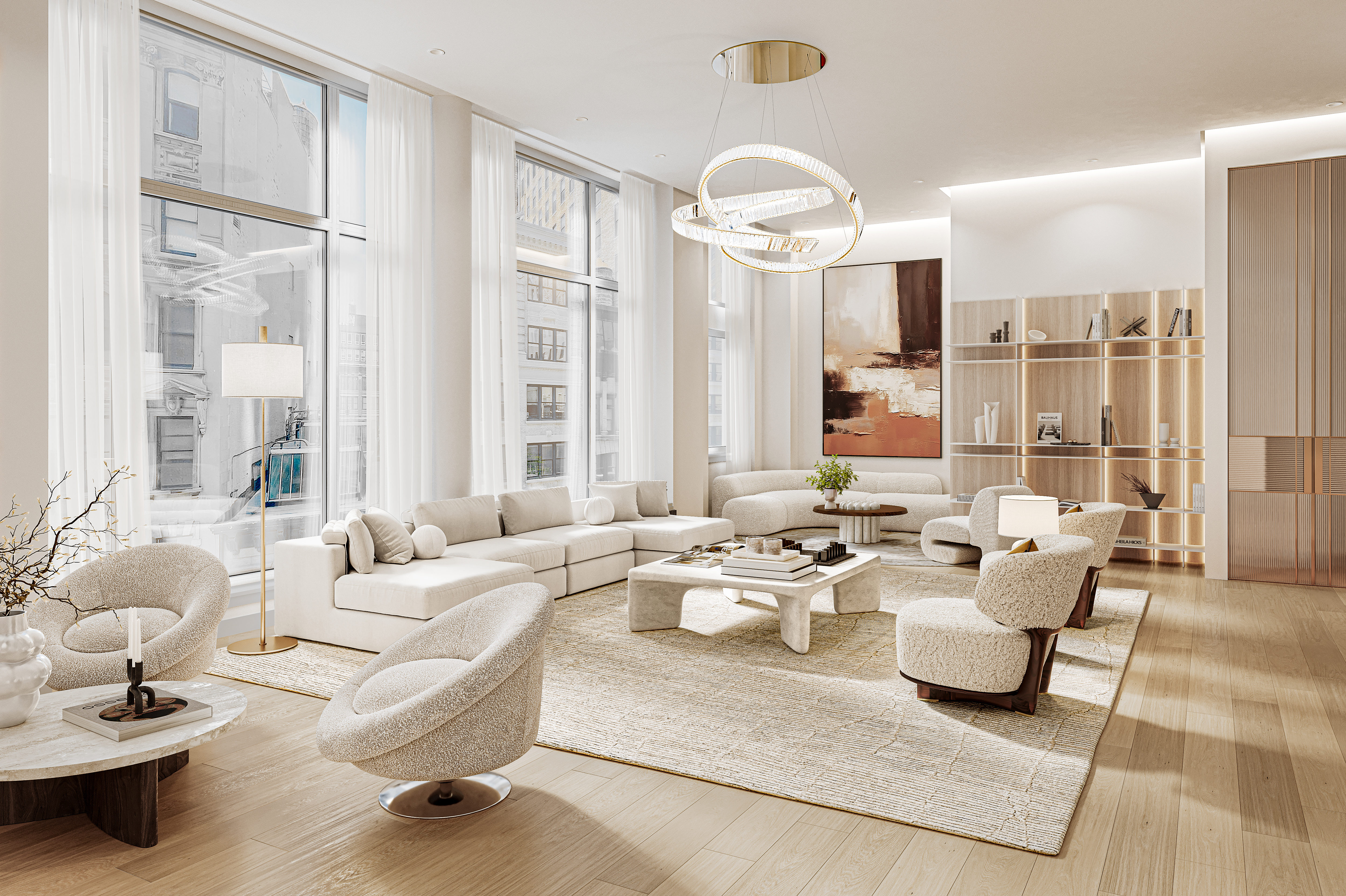 25 East 21st Street, Unit DUPLEX23 Manhattan, NY 10010 - Photo 2 of 5 a living room with patio furniture and a large window