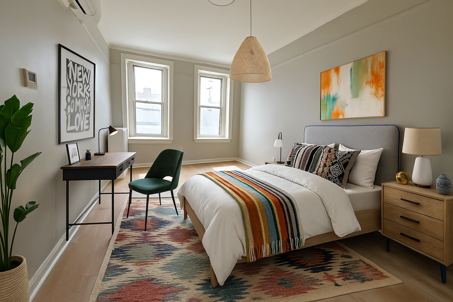 733 Metropolitan Avenue, Unit 3 Brooklyn, NY 11211 - Photo 4 of 13 a bedroom with a bed and wooden floor